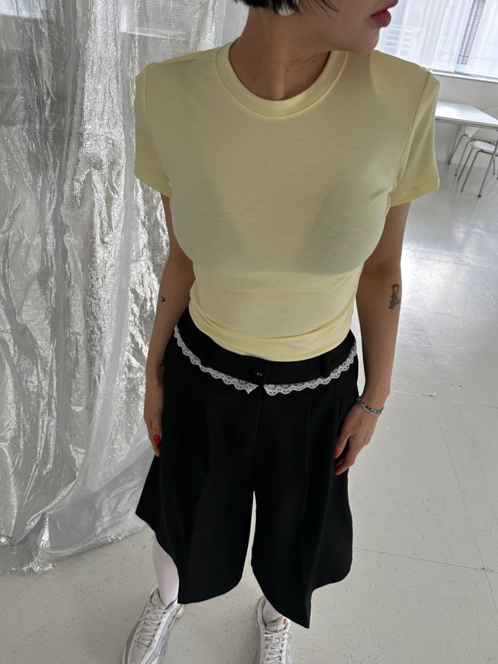 Chavi - Korean Women Fashion - #womensfashion - New Color Basic Padded Short Sleeved Tee - 9