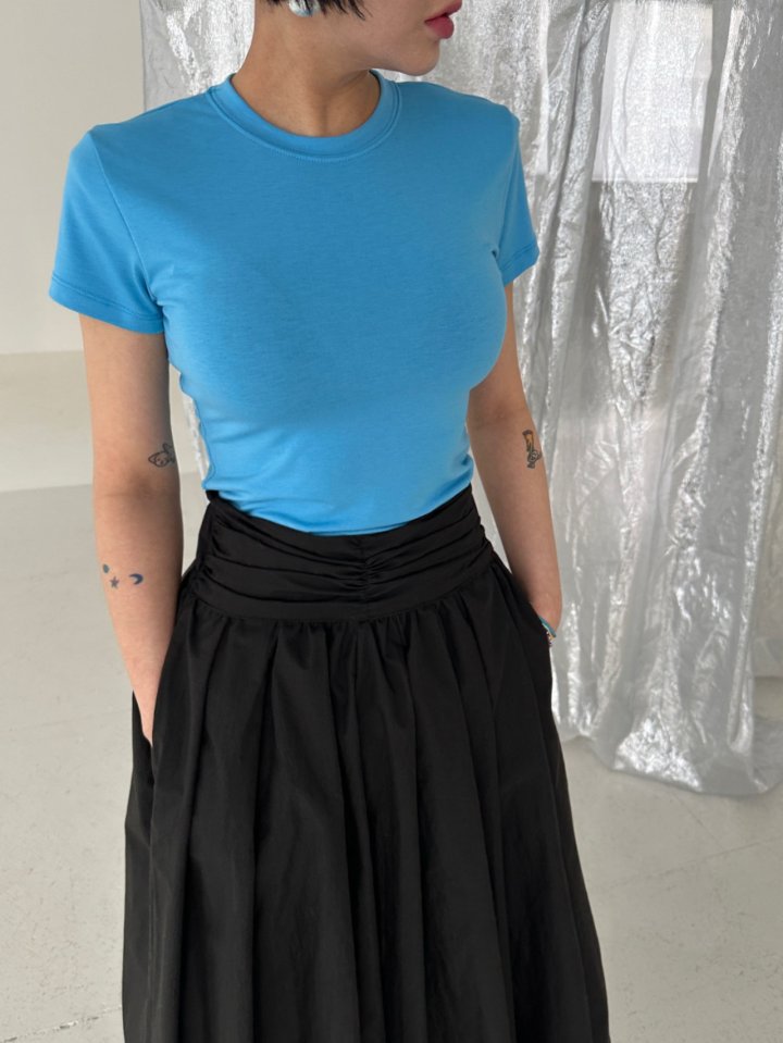 Chavi - Korean Women Fashion - #womensfashion - New Color Basic Padded Short Sleeved Tee - 2