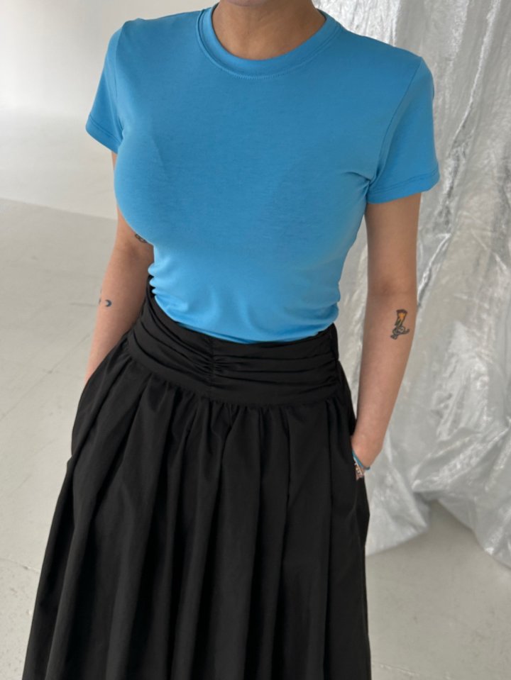 Chavi - Korean Women Fashion - #momslook - New Color Basic Padded Short Sleeved Tee - 4