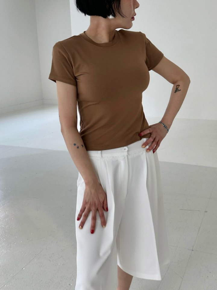 Chavi - Korean Women Fashion - #womensfashion - New Color Basic Padded Short Sleeved Tee - 8