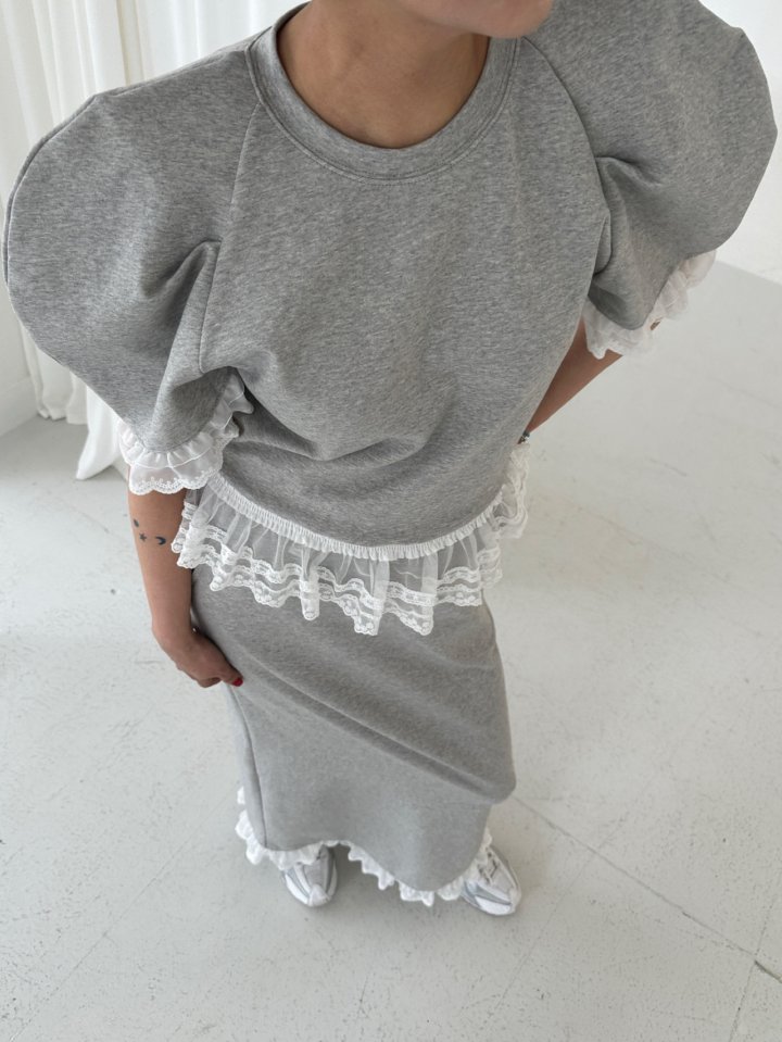 Chavi - Korean Women Fashion - #womensfashion - Lumy Lace Top Skirt Set - 8
