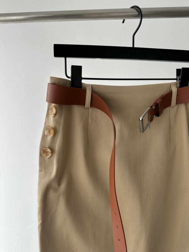Chavi - Korean Women Fashion - #womensfashion - Moss Skirt with Belt - 3