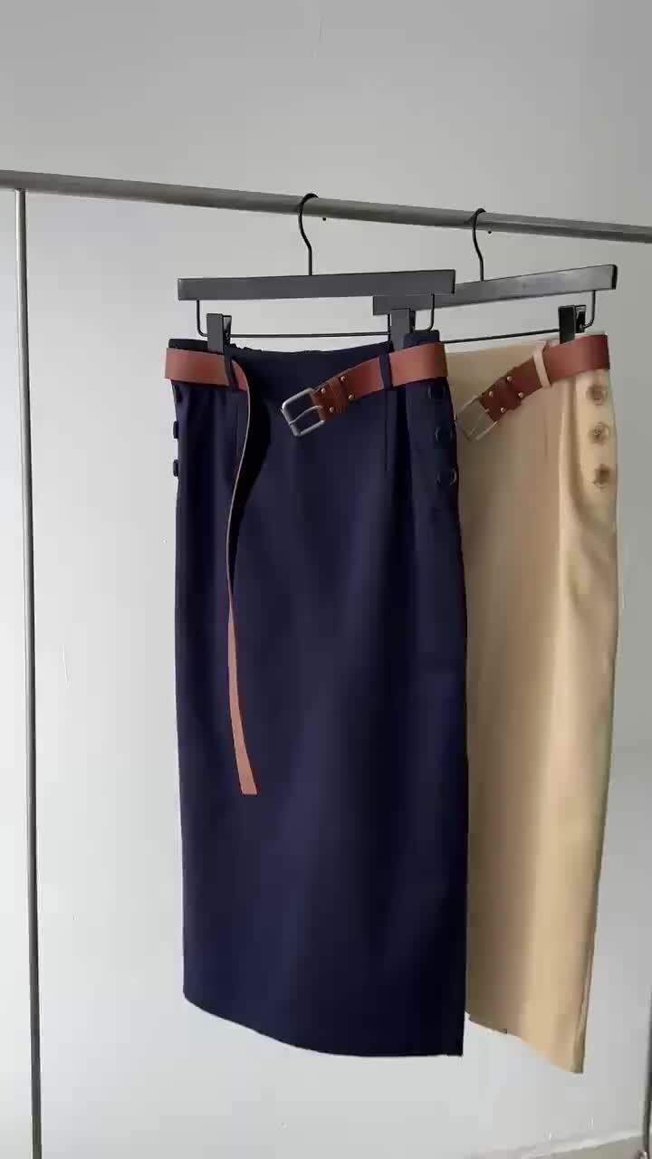 Chavi - Korean Women Fashion - #womensfashion - Moss Skirt with Belt - 5