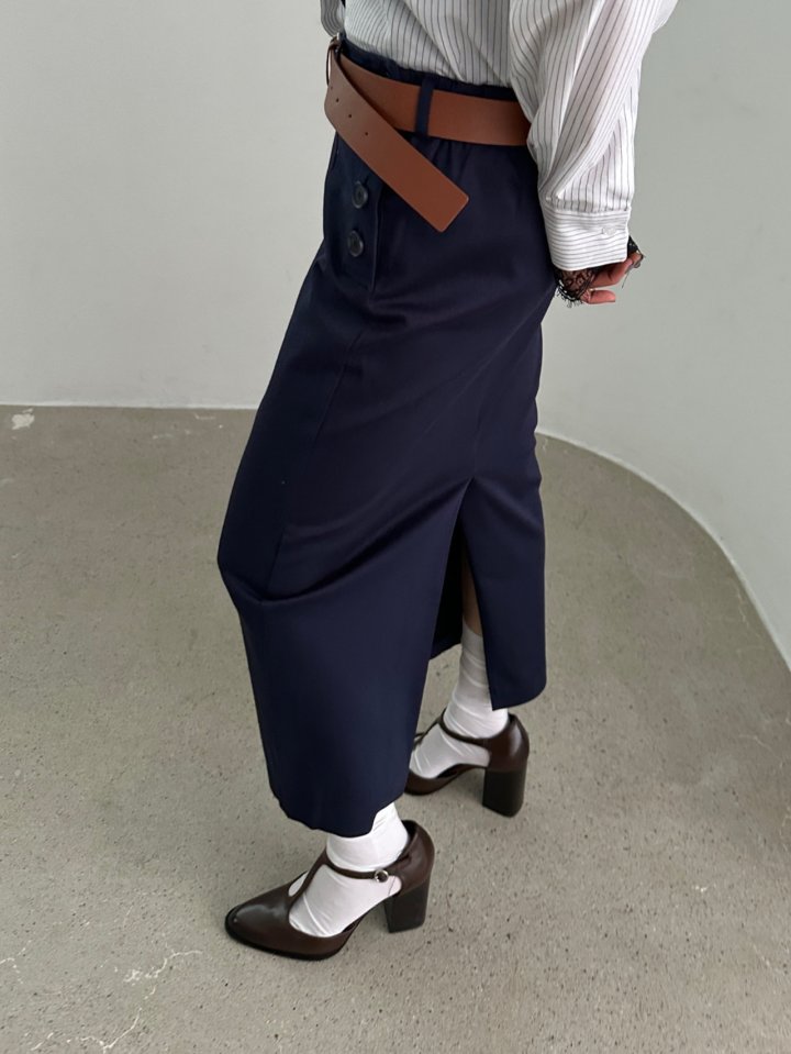 Chavi - Korean Women Fashion - #womensfashion - Moss Skirt with Belt - 8