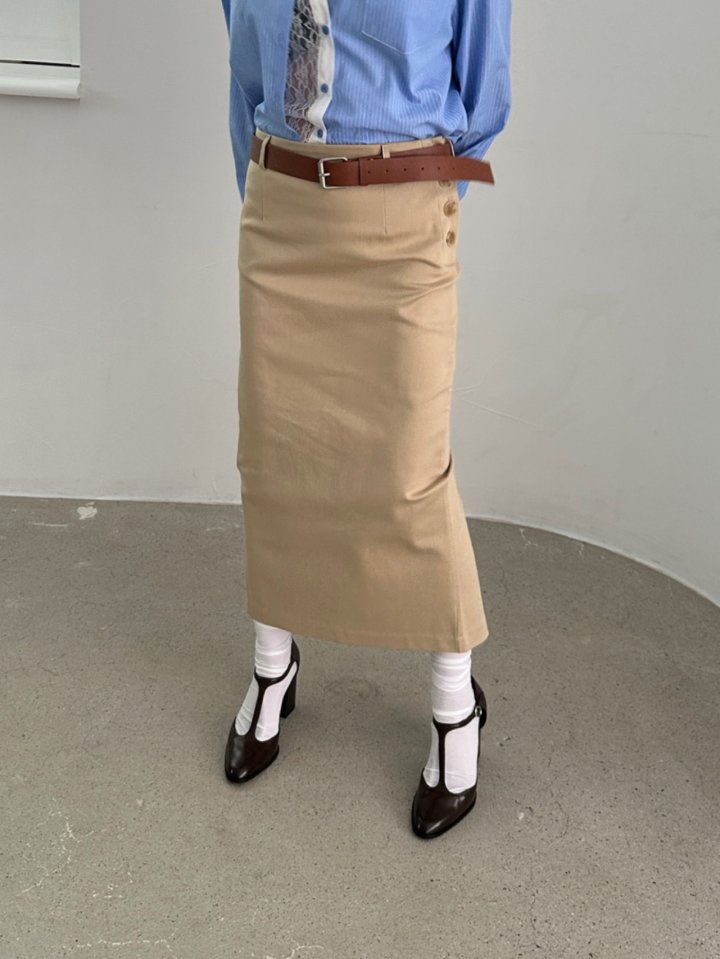 Chavi - Korean Women Fashion - #womensfashion - Moss Skirt with Belt - 3