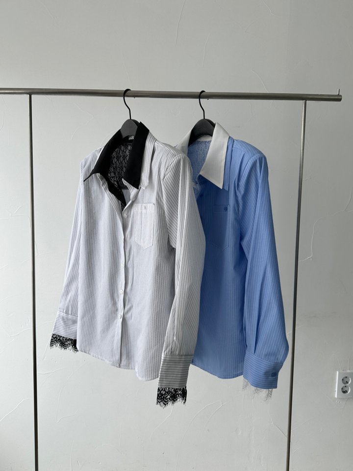Chavi - Korean Women Fashion - #womensfashion - Double Lace Shirt - 10