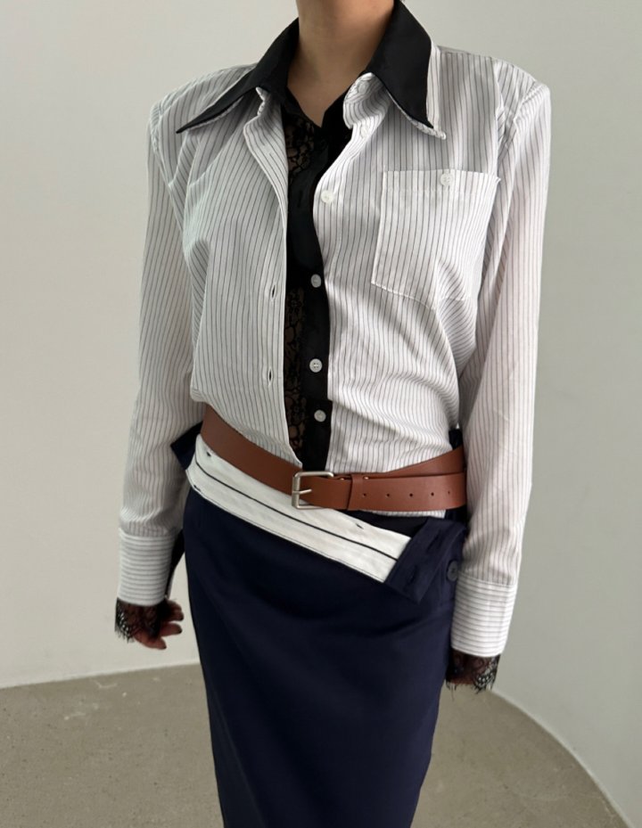 Chavi - Korean Women Fashion - #womensfashion - Double Lace Shirt
