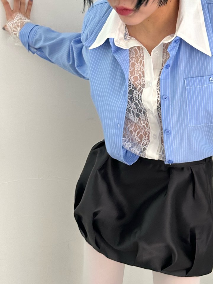 Chavi - Korean Women Fashion - #womensfashion - Double Lace Shirt - 10