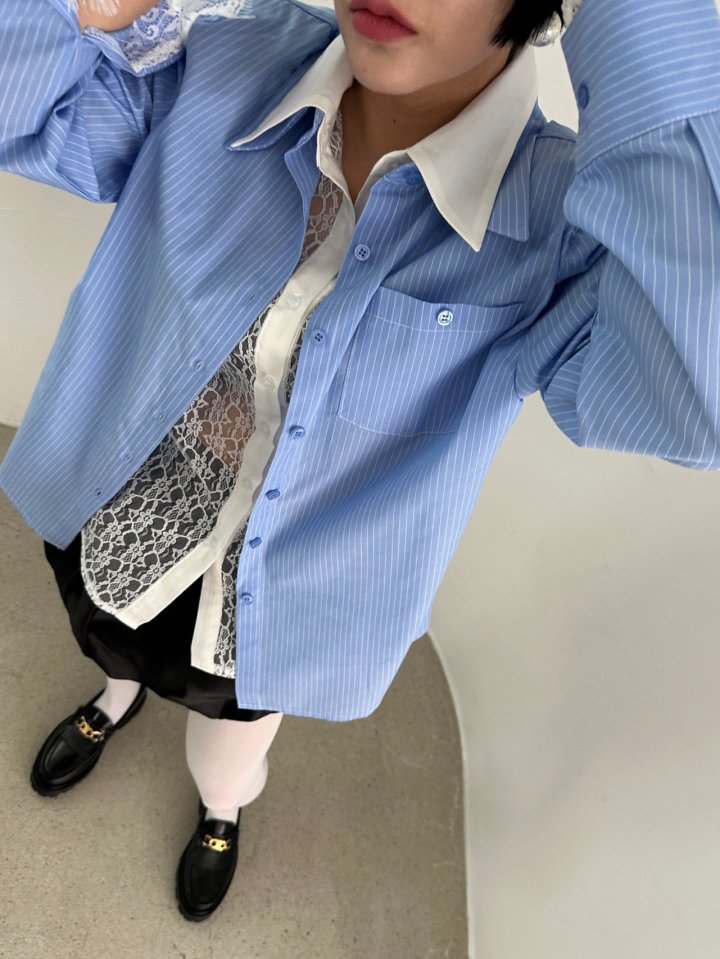 Chavi - Korean Women Fashion - #momslook - Double Lace Shirt - 4