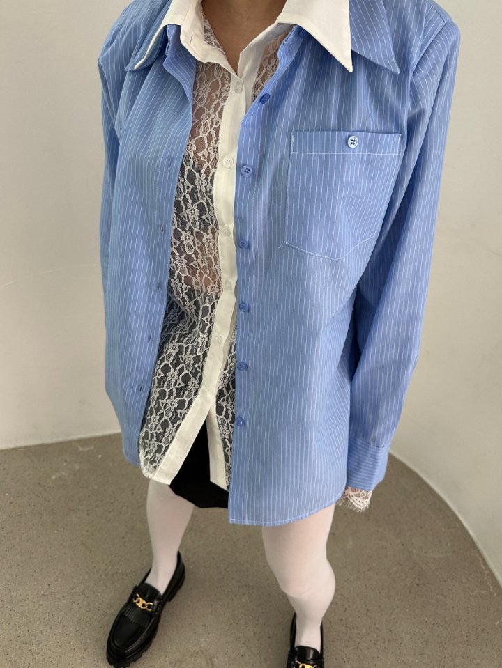 Chavi - Korean Women Fashion - #womensfashion - Double Lace Shirt - 6