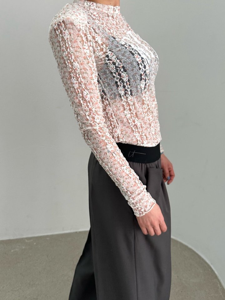 Chavi - Korean Women Fashion - #womensfashion - Flower Lace Tee - 2