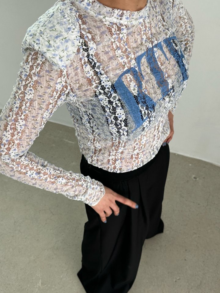 Chavi - Korean Women Fashion - #womensfashion - Flower Lace Tee