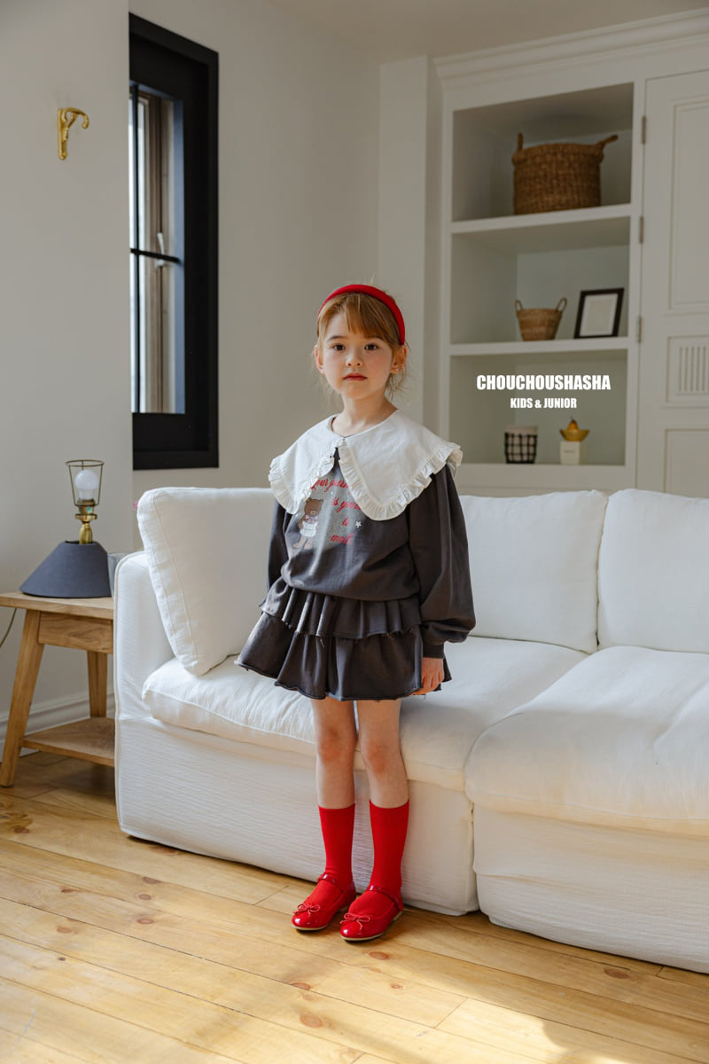 Chouchou Shasha - Korean Children Fashion - #Kfashion4kids - Bear Frill Collar Tee - 8