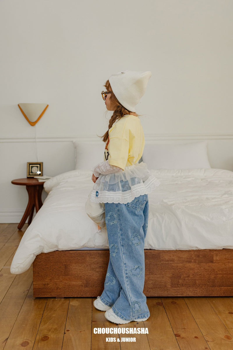 Chouchou Shasha - Korean Children Fashion - #childrensboutique - Lovely Denim Pants - 3
