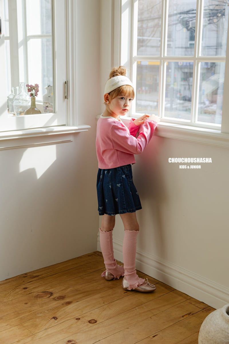 Chouchou Shasha - Korean Children Fashion - #discoveringself - Ribbon Denim Pleated Pants - 6
