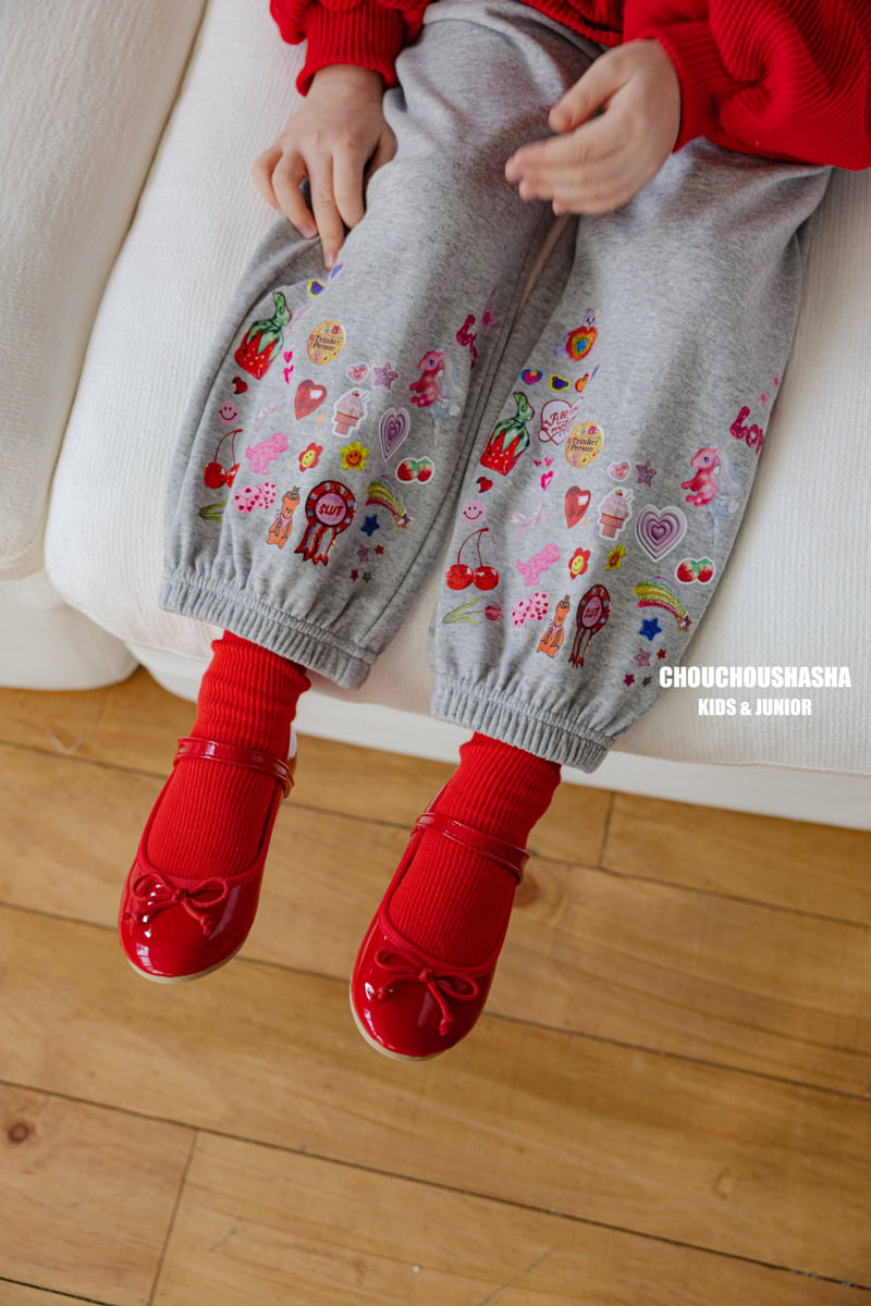 Chouchou Shasha - Korean Children Fashion - #discoveringself - Sticker Jogger Pants - 11