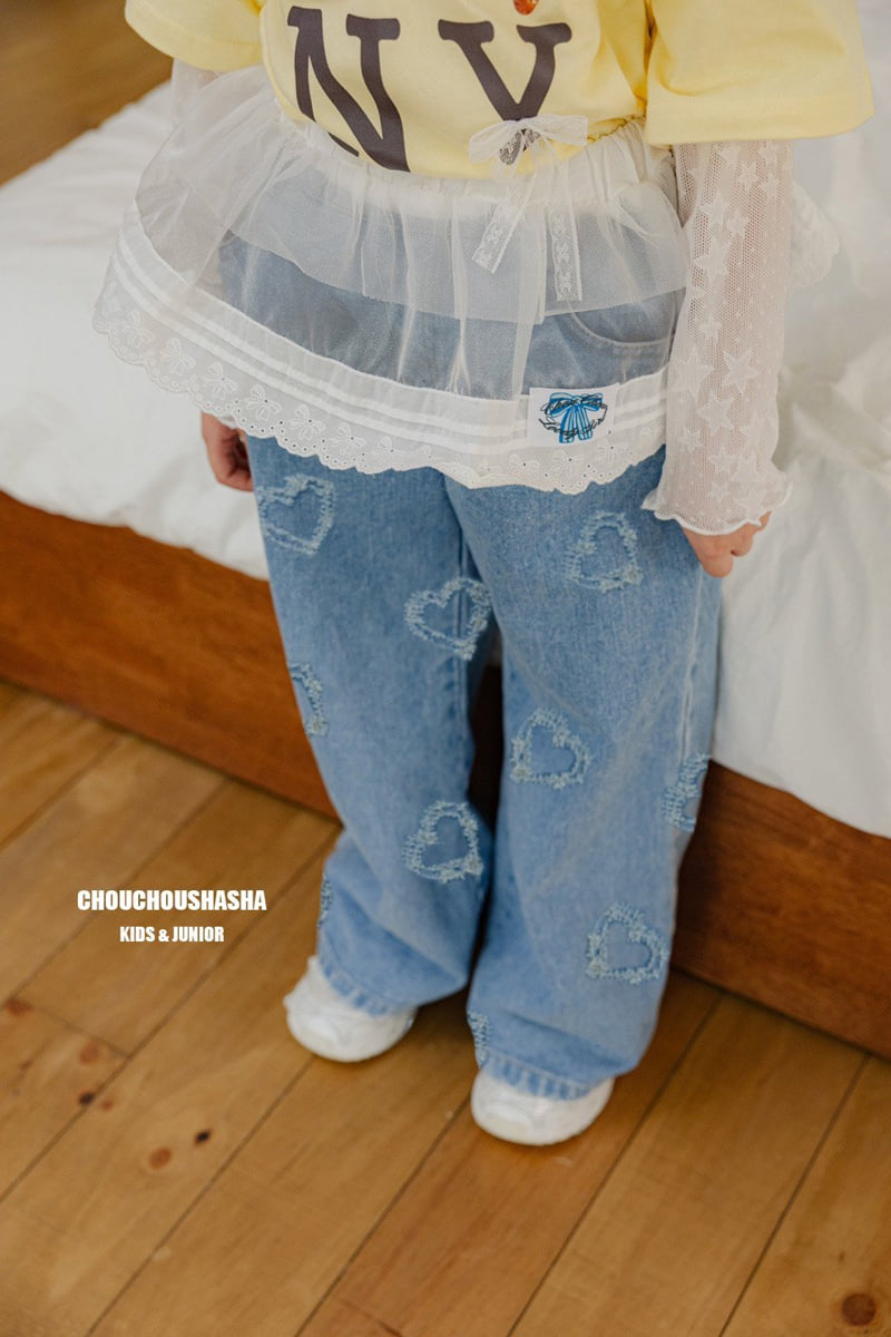 Chouchou Shasha - Korean Children Fashion - #kidsshorts - Lovely Denim Pants - 7