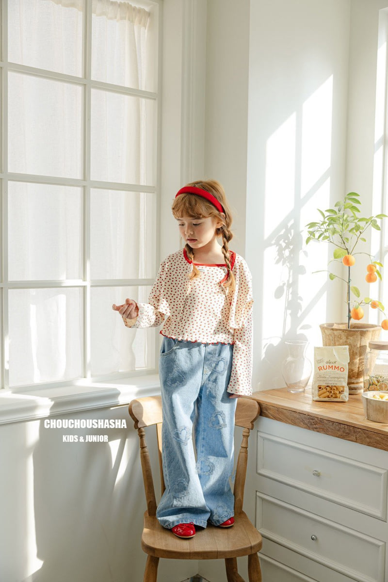 Chouchou Shasha - Korean Children Fashion - #kidsstore - Lovely Denim Pants - 8