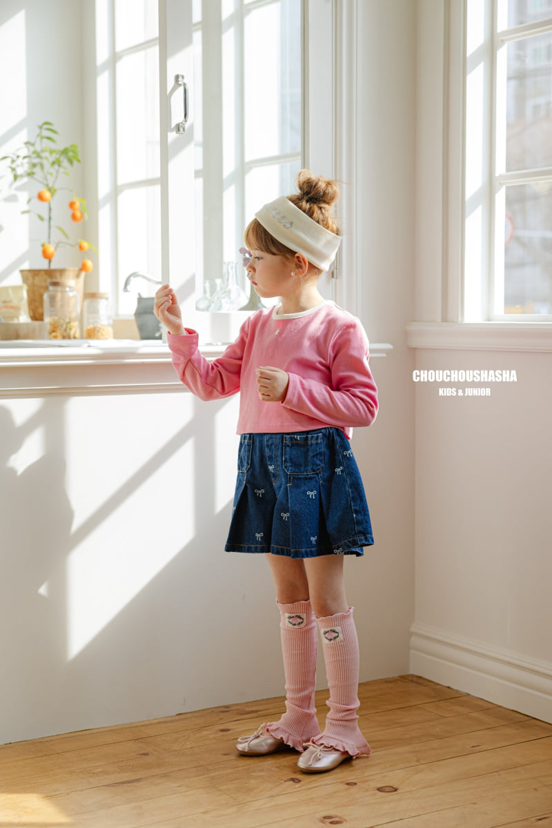 Chouchou Shasha - Korean Children Fashion - #littlefashionista - Ribbon Denim Pleated Pants - 12
