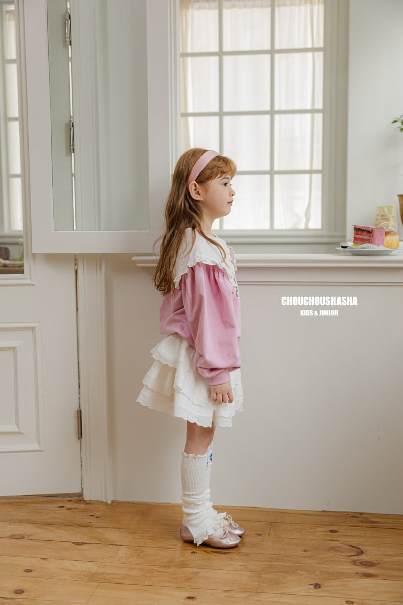 Chouchou Shasha - Korean Children Fashion - #prettylittlegirls - Bear Frill Collar Tee - 12