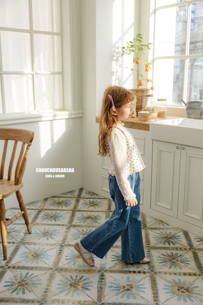 Chouchou Shasha - Korean Children Fashion - #stylishchildhood - Ribbon Embroidery Bootcut Pants - 11