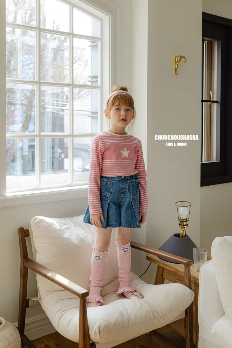 Chouchou Shasha - Korean Children Fashion - #toddlerclothing - Denim Pleated Pants - 3