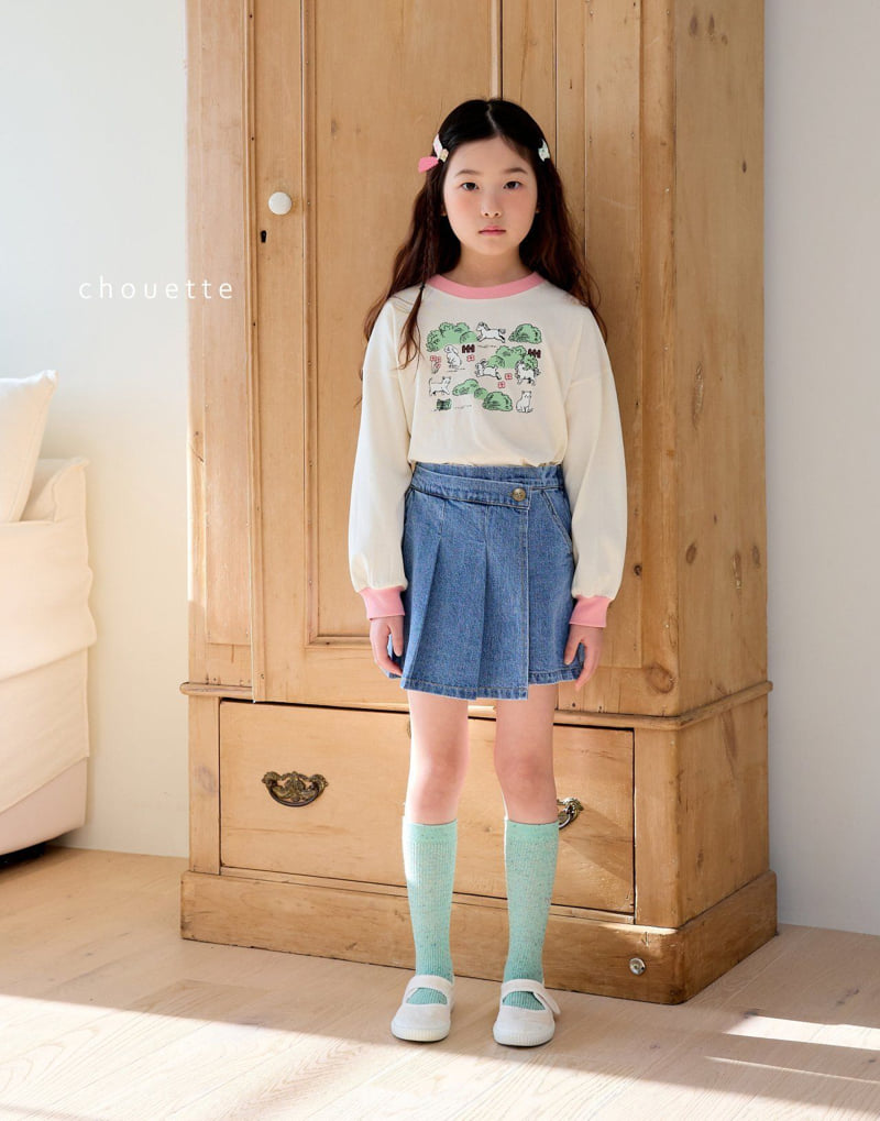 Chouette - Korean Children Fashion - #Kfashion4kids - Denim Pleats Currot Skirt - 3