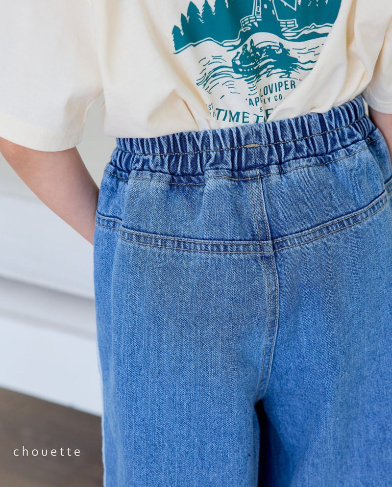 Chouette - Korean Children Fashion - #Kfashion4kids - Tape Wide Denim Pants - 11