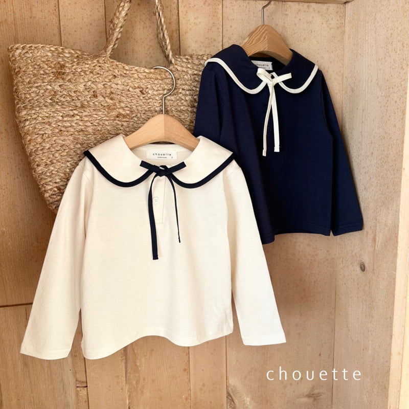 Chouette - Korean Children Fashion - #designkidswear - Ribbon Collar Tee