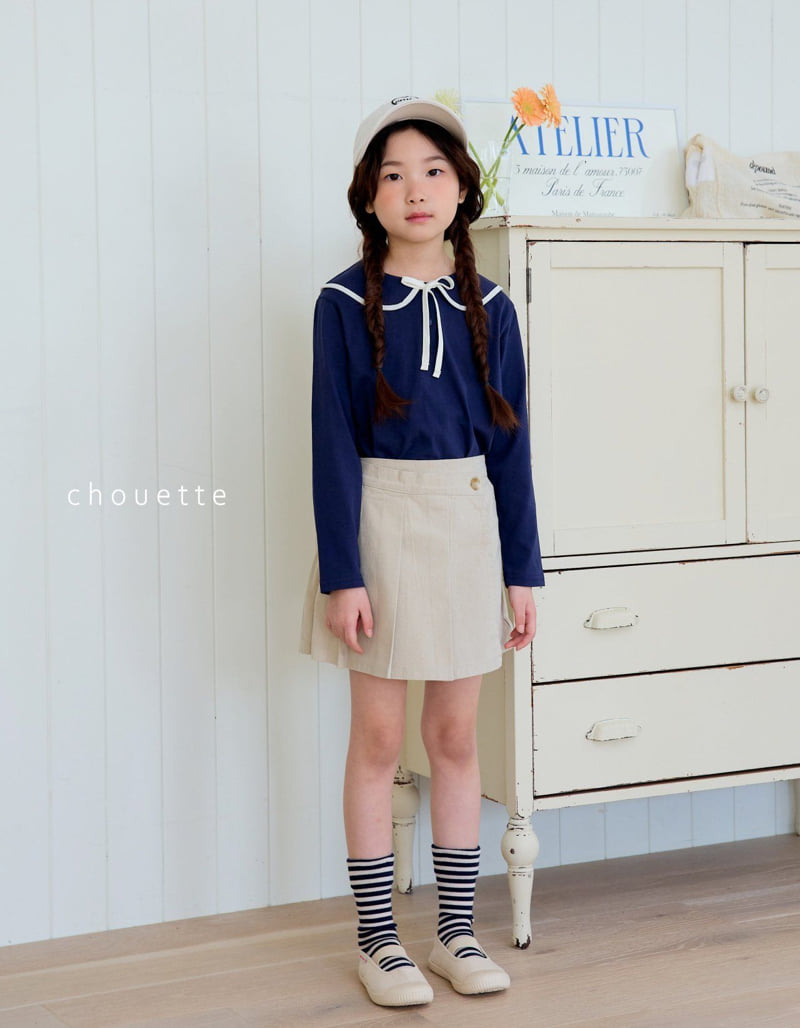 Chouette - Korean Children Fashion - #fashionkids - Ribbon Collar Tee - 4