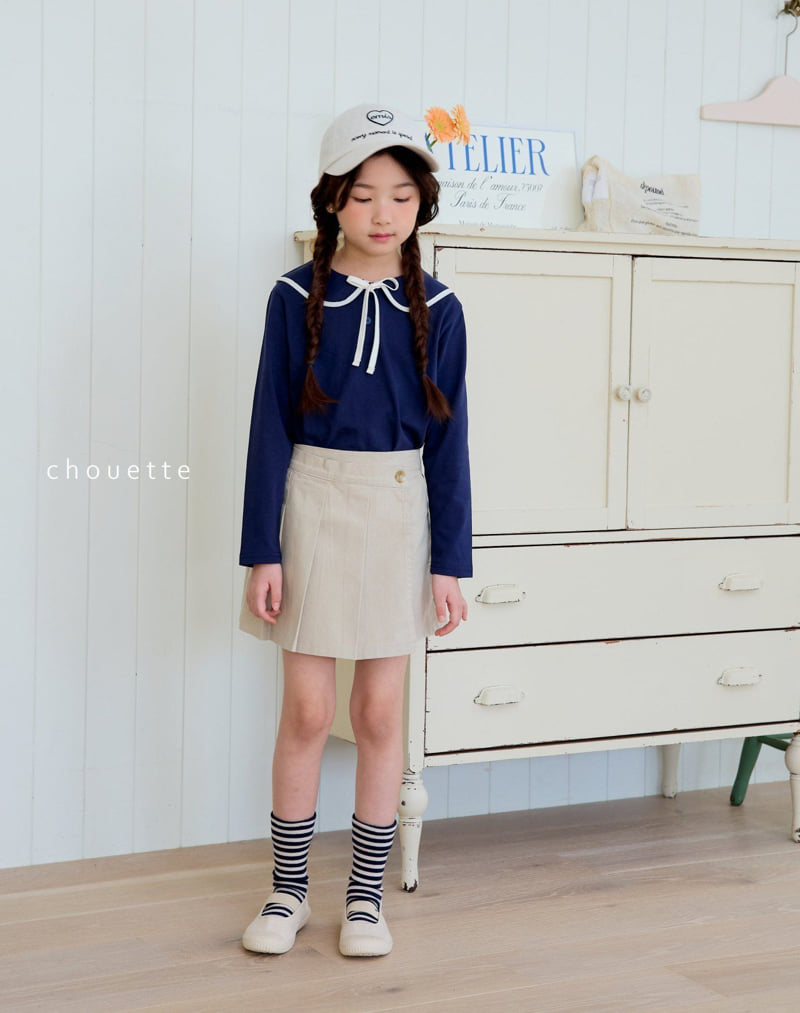 Chouette - Korean Children Fashion - #kidsstore - Ribbon Collar Tee - 5