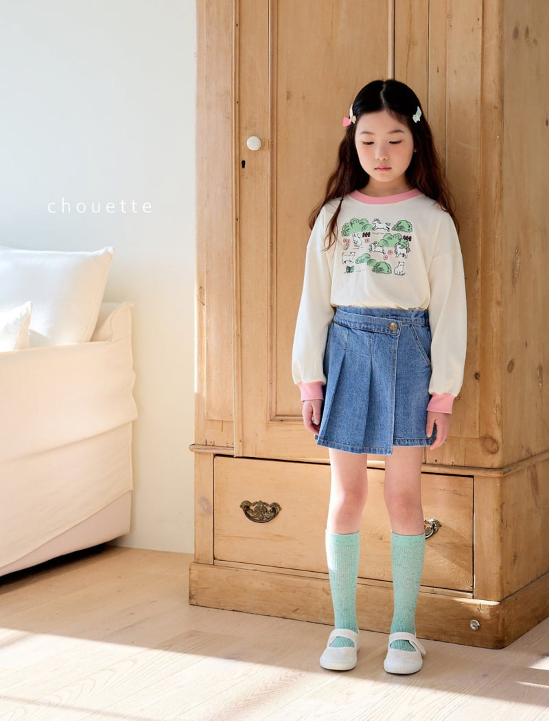 Chouette - Korean Children Fashion - #Kfashion4kids - Denim Pleats Currot Skirt - 4
