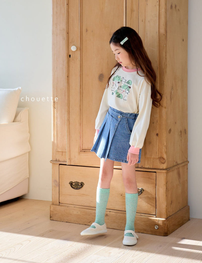 Chouette - Korean Children Fashion - #magicofchildhood - Denim Pleats Currot Skirt - 5