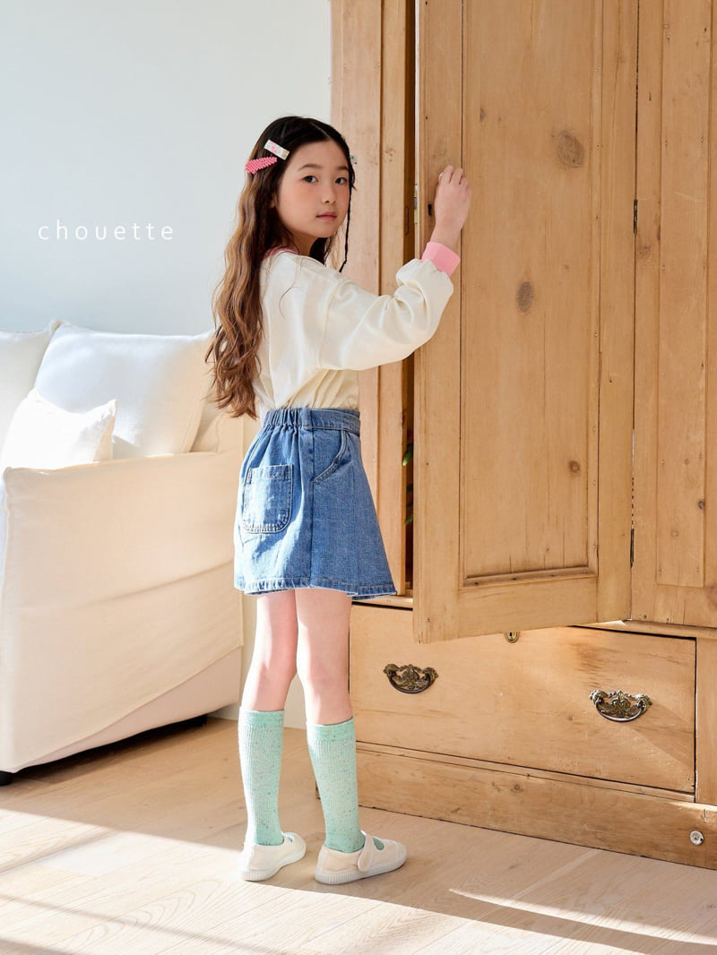 Chouette - Korean Children Fashion - #minifashionista - Denim Pleats Currot Skirt - 6