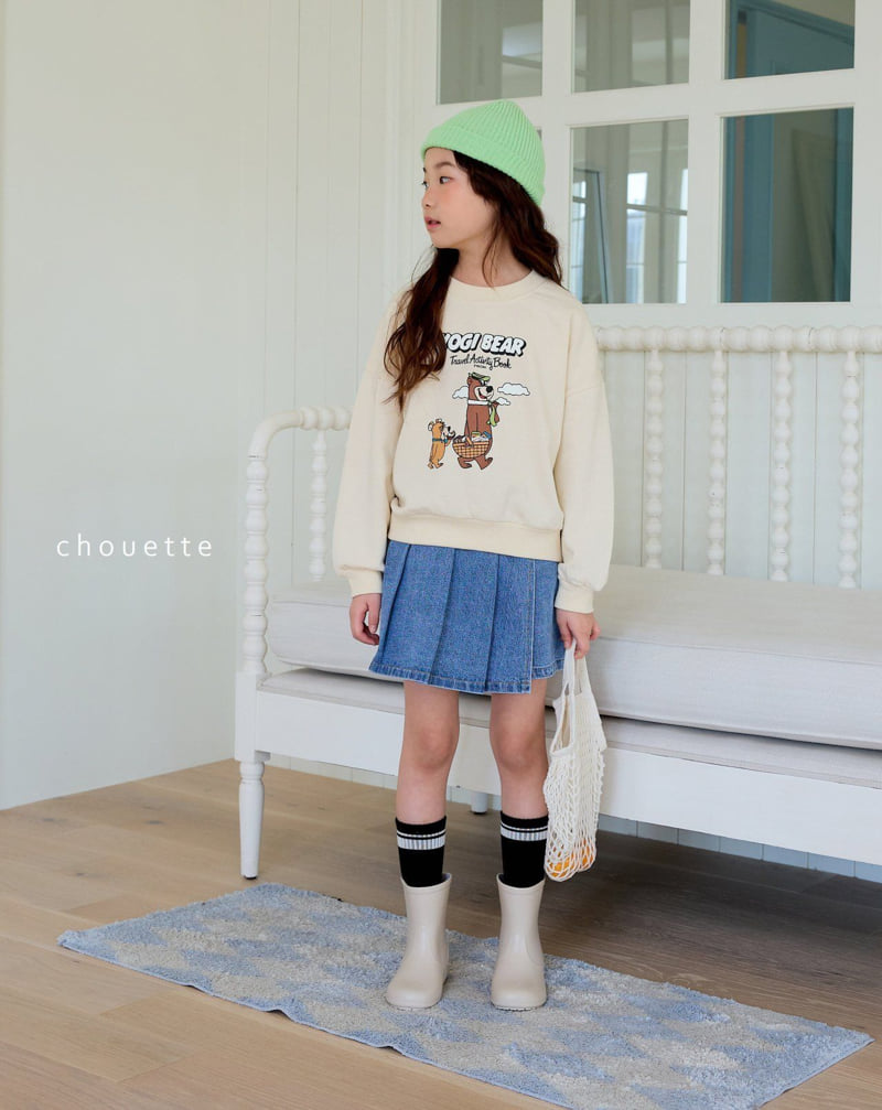 Chouette - Korean Children Fashion - #toddlerclothing - Denim Pleats Currot Skirt - 9