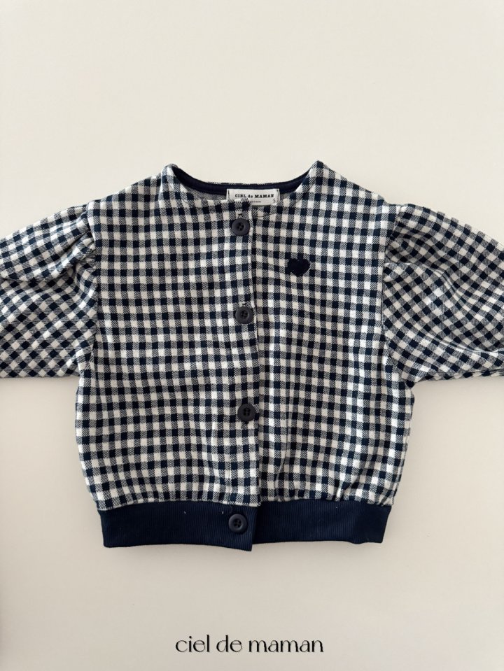 Ciel De Maman - Korean Baby Fashion - #babyclothing - Check Check Cardigan Bloomer Top Bottom Set - 8
