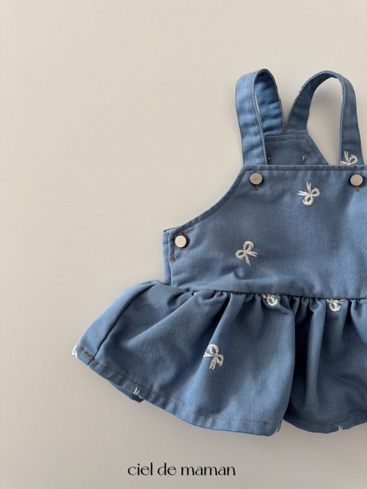 Ciel De Maman - Korean Baby Fashion - #babyclothing - Ribbon Embroidery One-piece Suit - 10