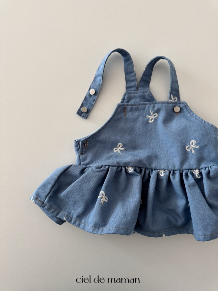 Ciel De Maman - Korean Baby Fashion - #babyfashion - Ribbon Embroidery One-piece Suit - 11