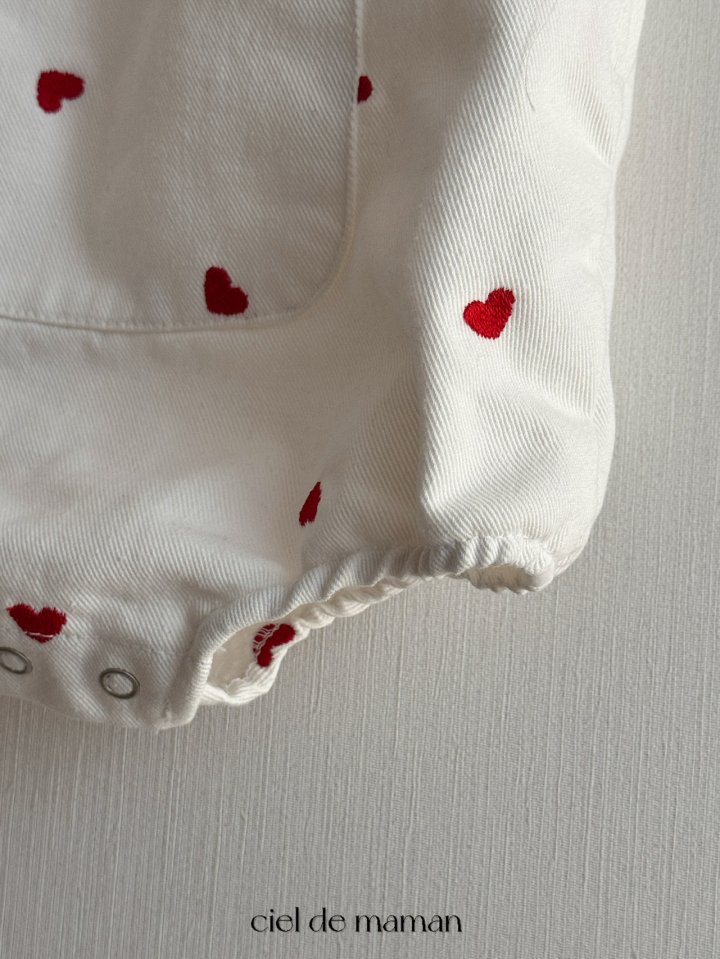Ciel De Maman - Korean Baby Fashion - #babyfashion - Heart Embroidery Denim Overalls - 10