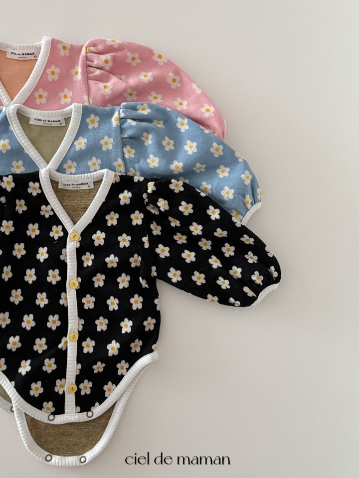 Ciel De Maman - Korean Baby Fashion - #babyoutfit - Spring Flower Bonnet Suit - 2