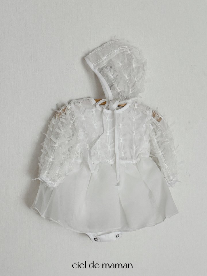 Ciel De Maman - Korean Baby Fashion - #babyoutfit - Ribbon Ballet Suit (Suit + Bonnet Set) - 6