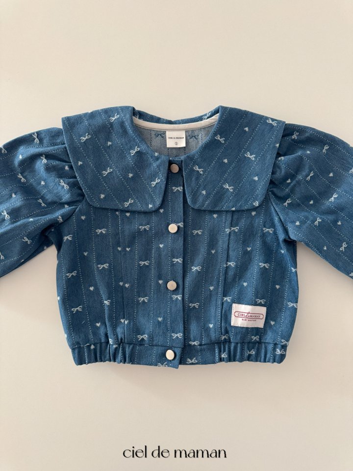 Ciel De Maman - Korean Baby Fashion - #babyoutfit - Sailor Denim Top Bottom Set - 4