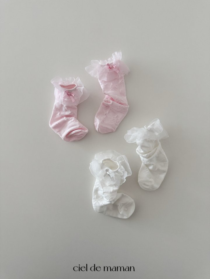 Ciel De Maman - Korean Baby Fashion - #babywear - Ribbon Lace Socks - 2