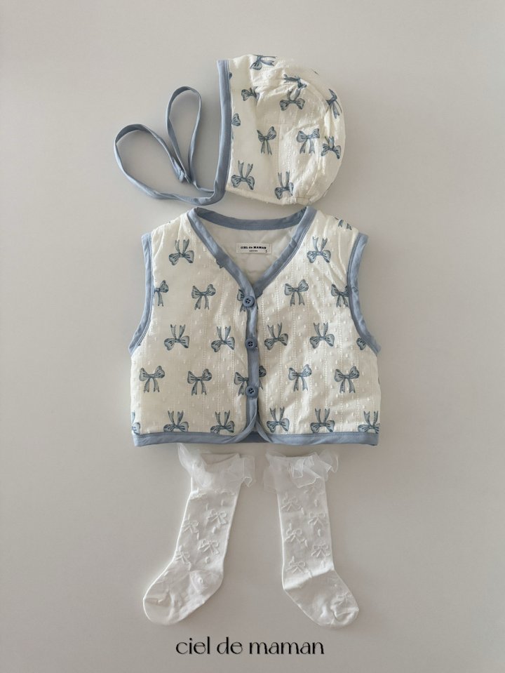 Ciel De Maman - Korean Baby Fashion - #babyoutfit - Honey Vest Bonnet Set - 4