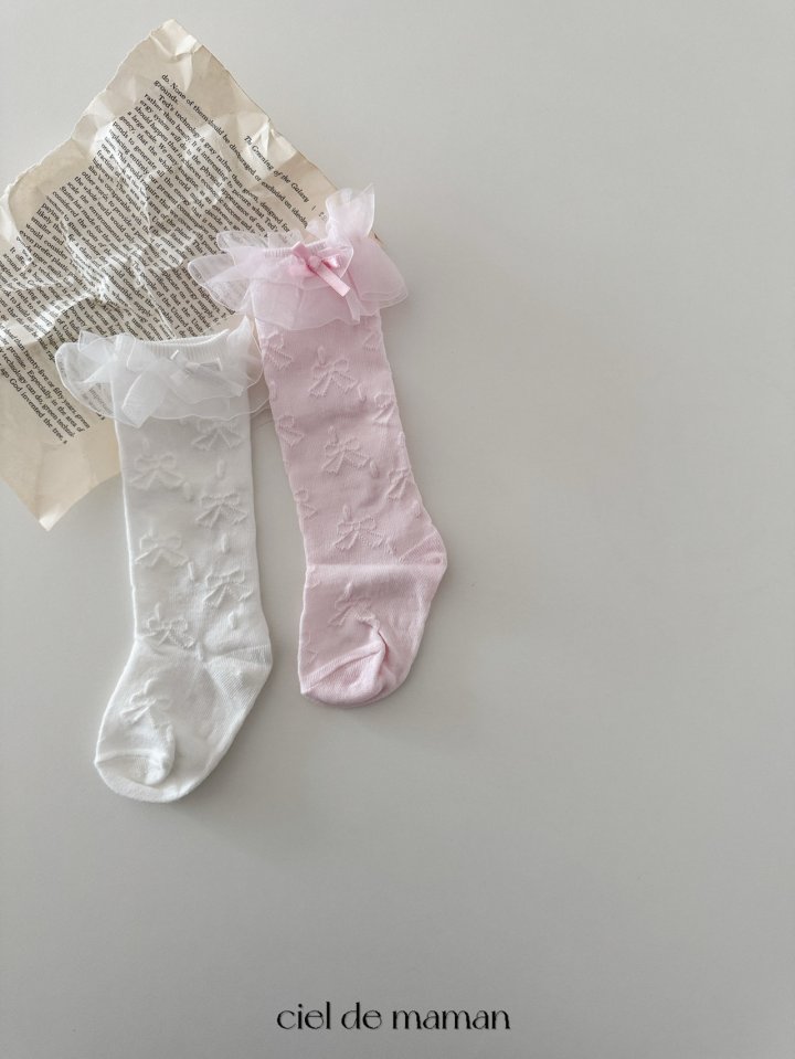 Ciel De Maman - Korean Baby Fashion - #onlinebabyboutique - Ribbon Lace Socks - 3