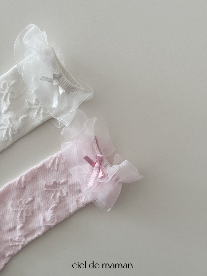 Ciel De Maman - Korean Baby Fashion - #onlinebabyboutique - Ribbon Lace Socks - 4