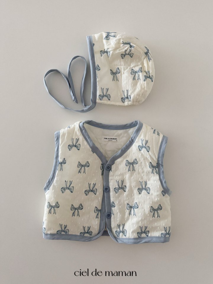 Ciel De Maman - Korean Baby Fashion - #onlinebabyshop - Honey Vest Bonnet Set - 6