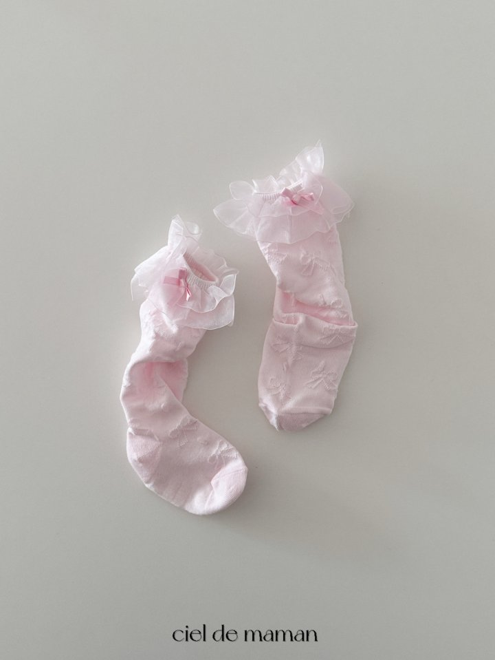 Ciel De Maman - Korean Baby Fashion - #smilingbaby - Ribbon Lace Socks - 5