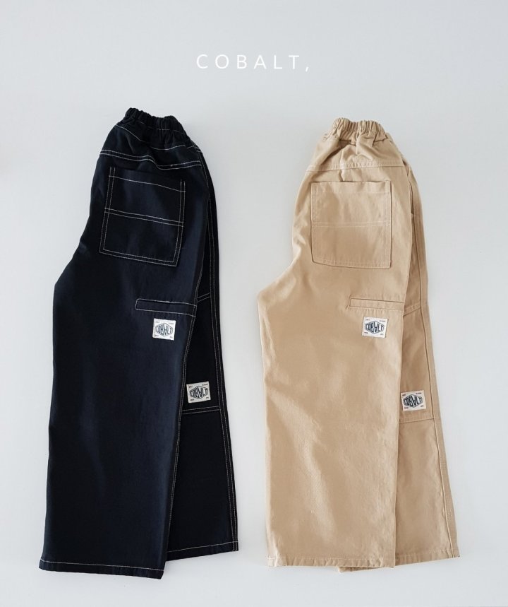 Cobalt - Korean Children Fashion - #designkidswear - Label Work Pants - 7