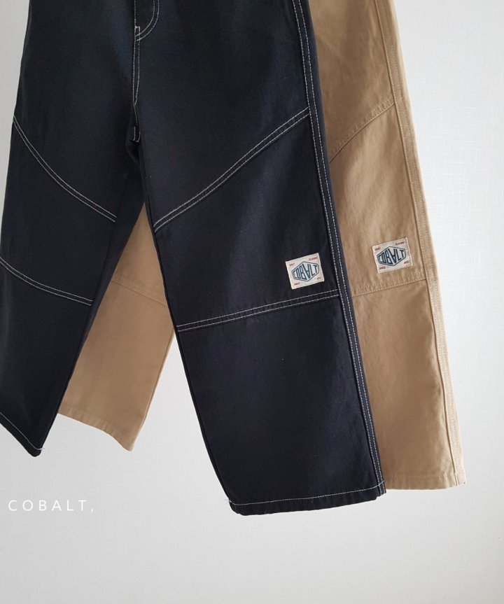 Cobalt - Korean Children Fashion - #fashionkids - Label Work Pants - 9